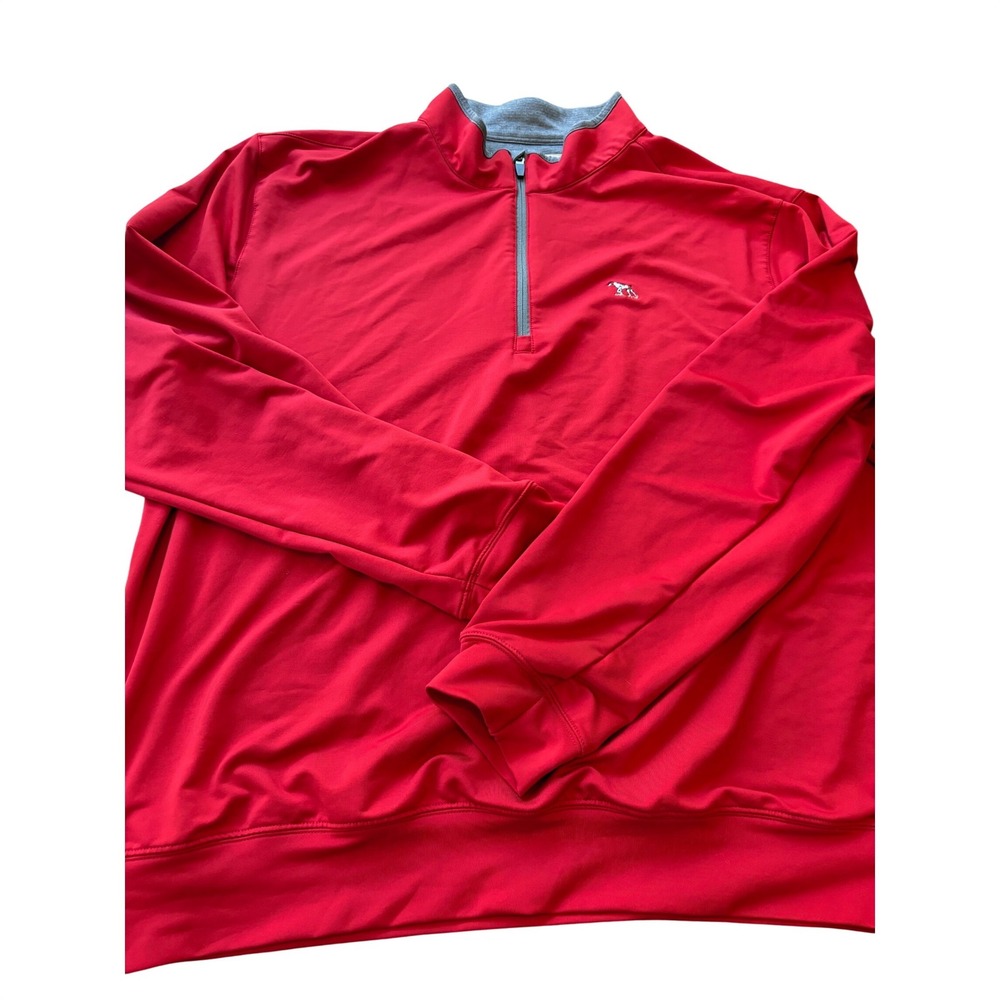 Stinson Chancellor's Men's Red 1/4 Zip Pullover Sweater Embroidered Dog Logo 2XL